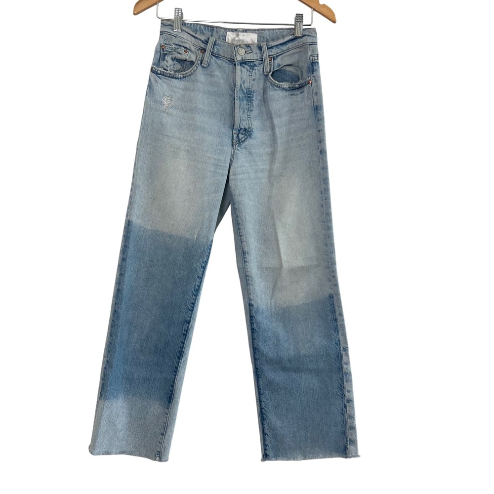 Mother The Rambler Ankle Fray Win Some Lose Some Shadow Patch Jeans 26